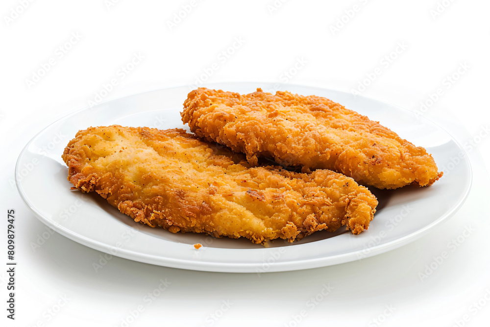 a plate of fried chicken on a white background a plate of fried chicken on a white background
