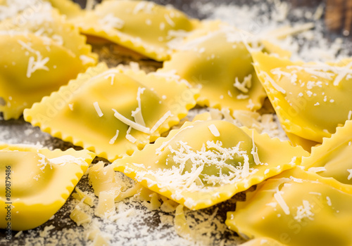 Obraz na płótnie Homemade ravioli with parmesan