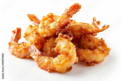 crispy golden fried shrimp delectable seafood appetizer on pristine white background