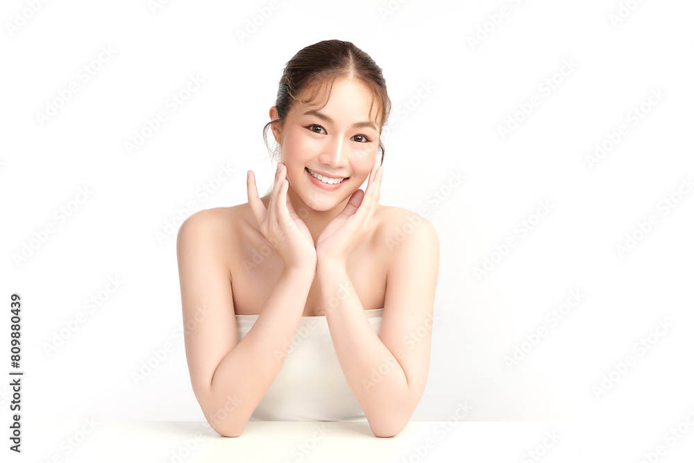 Beautiful young asian woman with clean fresh skin on white background, Face care, Facial treatment, Cosmetology, beauty and spa, Asian women portrait. Beautiful young asian woman with clean fresh skin on white background, Face care, Facial treatment, Cosmetology, beauty and spa, Asian women portrait.