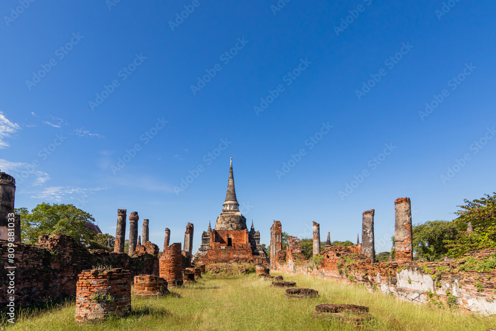 Obraz premium World Heritage Wat Phra Sri Sanphet at Ayutthaya, Thailand