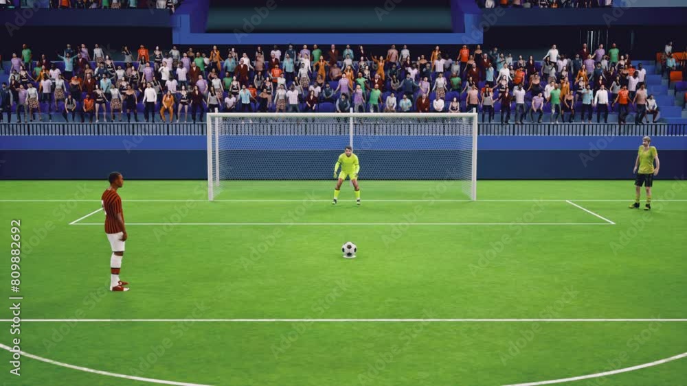 Winning a digital football game after scoring a penalty kick in a shootout. Winning a virtual football simulation video game match. Winning a challenge in a modern football computer game. Winning a digital football game after scoring a penalty kick in a shootout. Winning a virtual football simulation video game match. Winning a challenge in a modern football computer game.