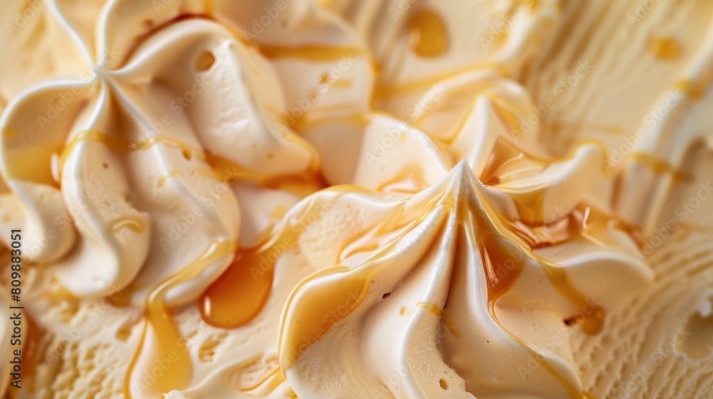 close up vanilla caramel ice cream background with swirls and texture close up vanilla caramel ice cream background with swirls and texture