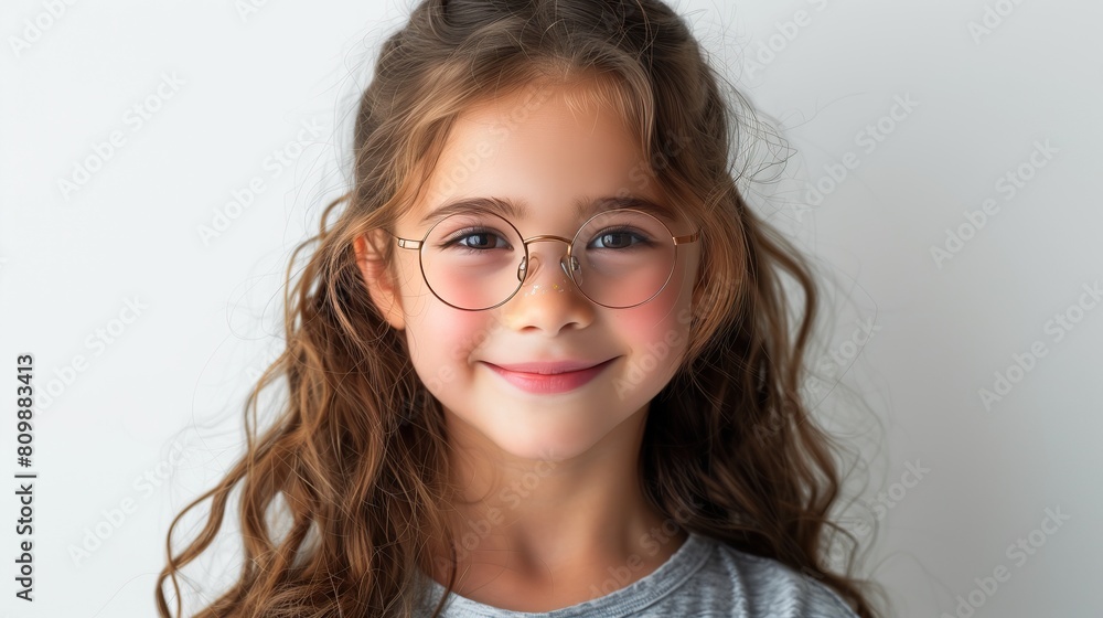 Girl with glasses smiling isolated on white background Girl with glasses smiling isolated on white background