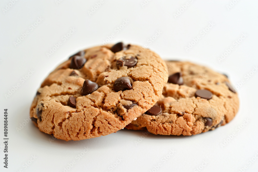 two cookies are sitting on a white surface two cookies are sitting on a white surface