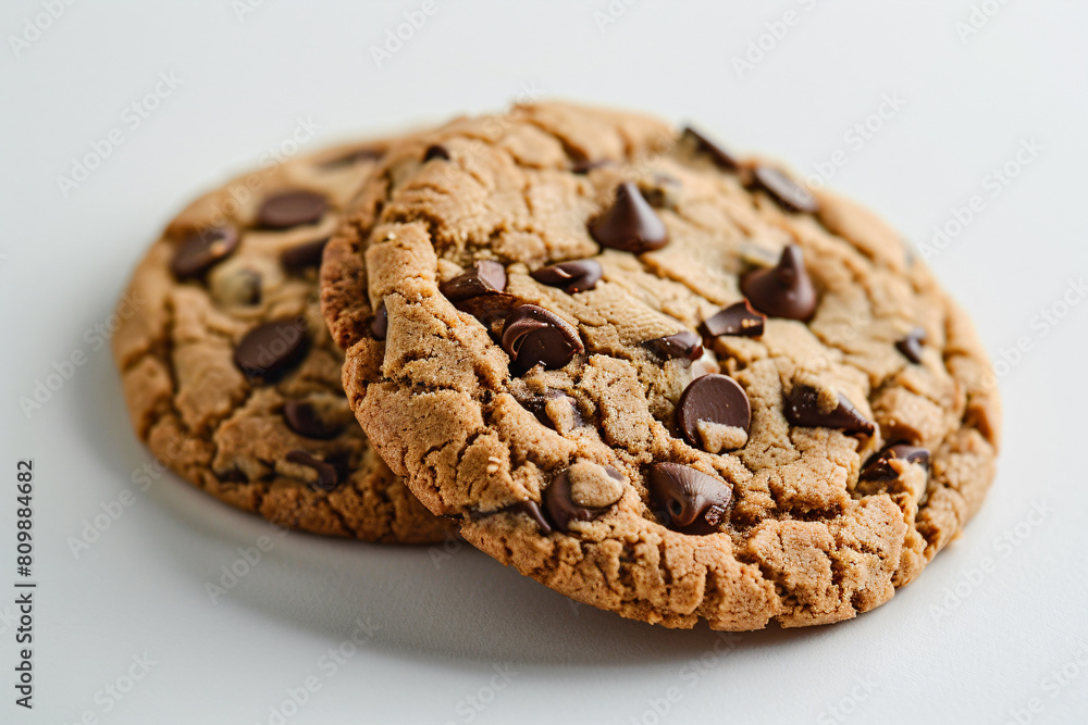 two cookies are sitting on a plate on a table