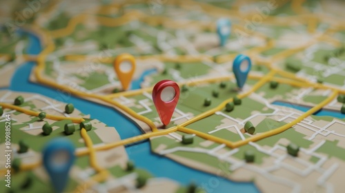 Simple 3D map marker on the map