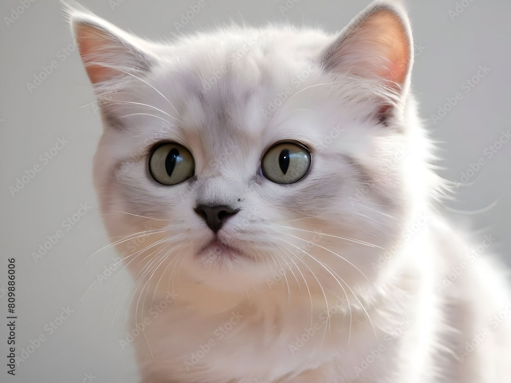 Tabby Ginger Cat Animal Realistic Photo Illustration Art	
