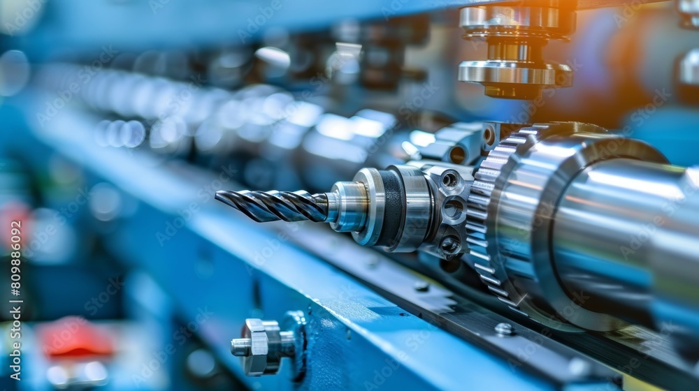 Professional precision milling machine working in industrial setting - elegant technology at work Professional precision milling machine working in industrial setting - elegant technology at work