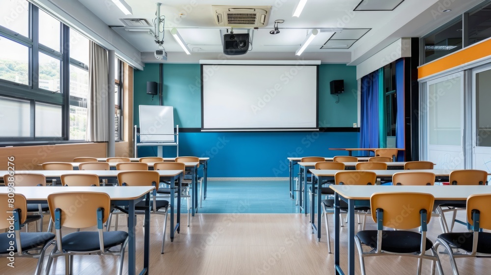 A classroom crowded with rows of desks and chairs, ready for students to sit and learn. A classroom crowded with rows of desks and chairs, ready for students to sit and learn.