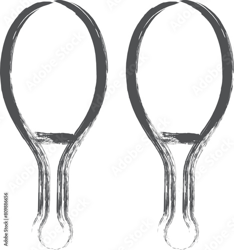 楽器関連の筆書き単品イラスト　マラカス