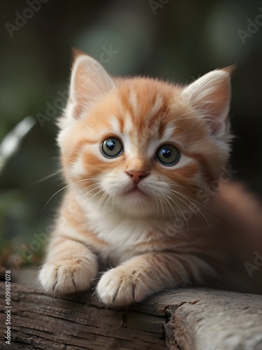 Tabby Ginger Cat Animal Realistic Photo Illustration Art   © ViewofWorld