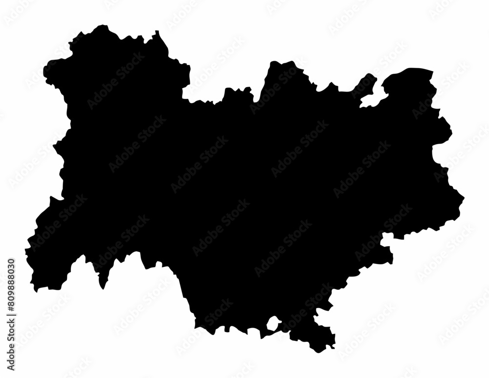 Fototapeta premium Auvergne-Rhone-Alpes silhouette map