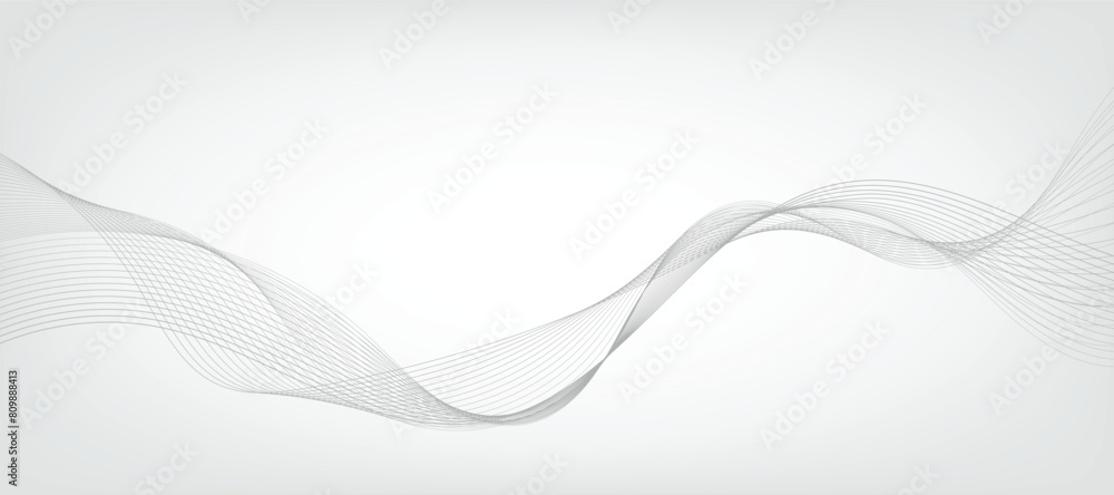 Obraz premium White gradient background with waves. EPS10