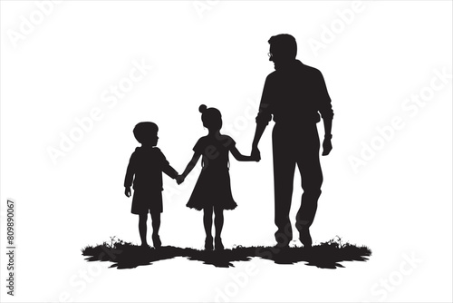 Grandparents with Grandchildren Silhouettes.
