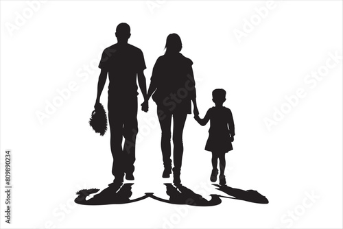 Grandparents with Grandchildren Silhouettes.