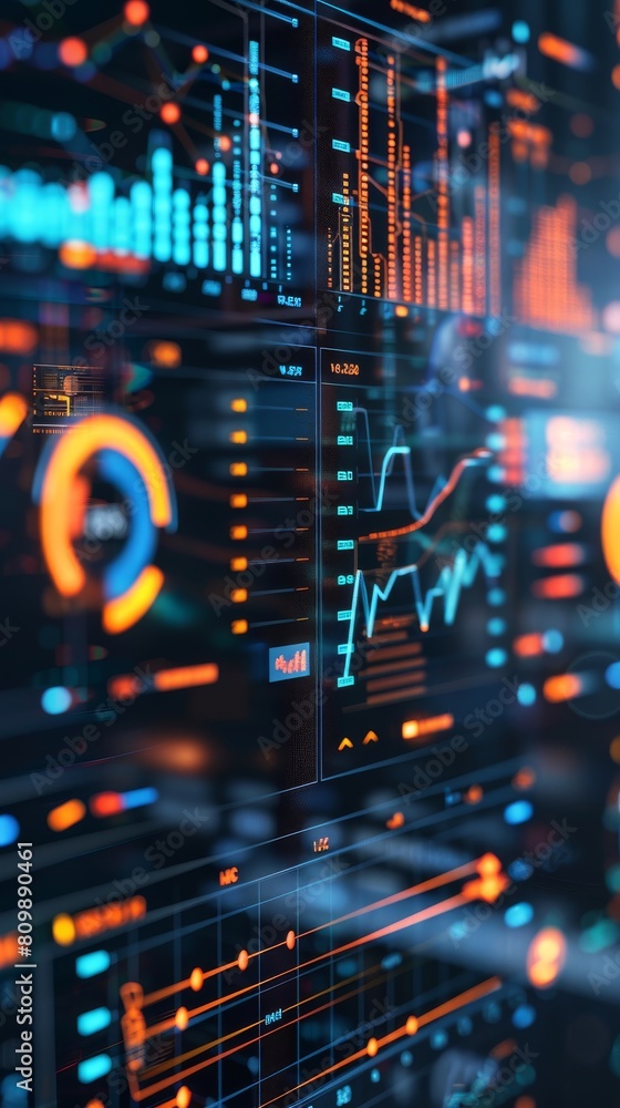 Futuristic Analysis with Charts. Futuristic Financial Dashboard. Cyberspace Abstract Art. Futuristic Analysis with Charts. Futuristic Financial Dashboard. Cyberspace Abstract Art.