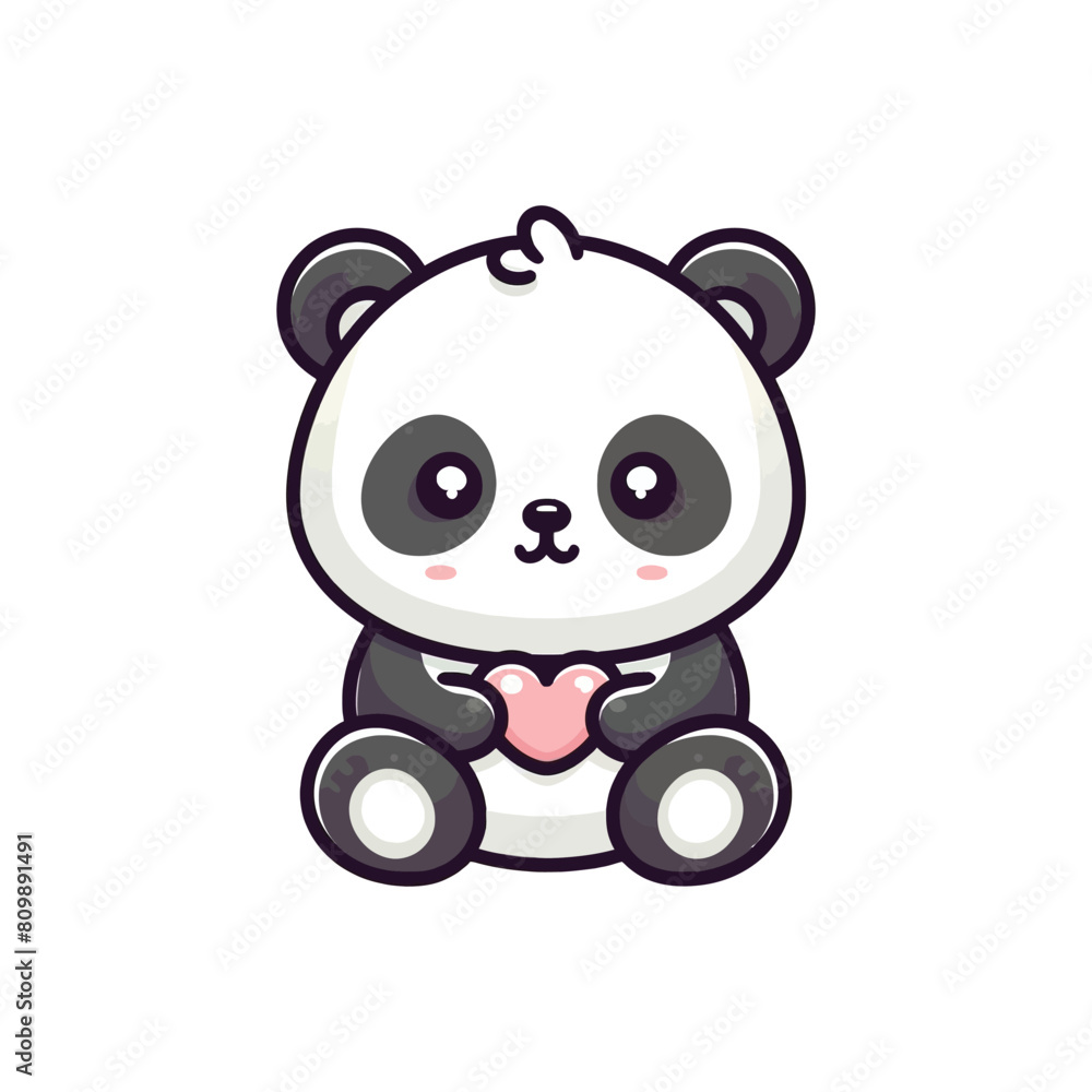 Vector panda isolated flat illustration Vector panda isolated flat illustration