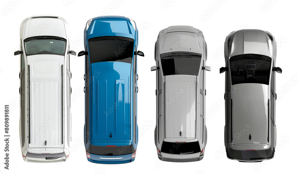 Minivan Reference Photo Set Of Minivans. Realistic Isolated City Street Template. Ai Generative ...