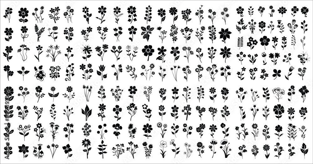 Flower icon set silhouettes, Abstract flower icon, Set of flower black silhouettes, Flower icon silhouettes, Flower icon set, Silhouette of simple vector flowers, Plants icon set, Flower silhouettes Flower icon set silhouettes, Abstract flower icon, Set of flower black silhouettes, Flower icon silhouettes, Flower icon set, Silhouette of simple vector flowers, Plants icon set, Flower silhouettes