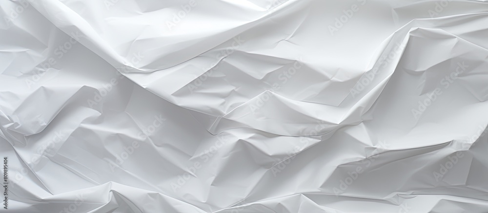 Obraz premium The crumpled paper has a white color texture background perfect for a copy space image