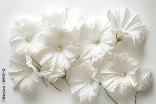 Ethereal moonflower blossoms photo on white isolated background