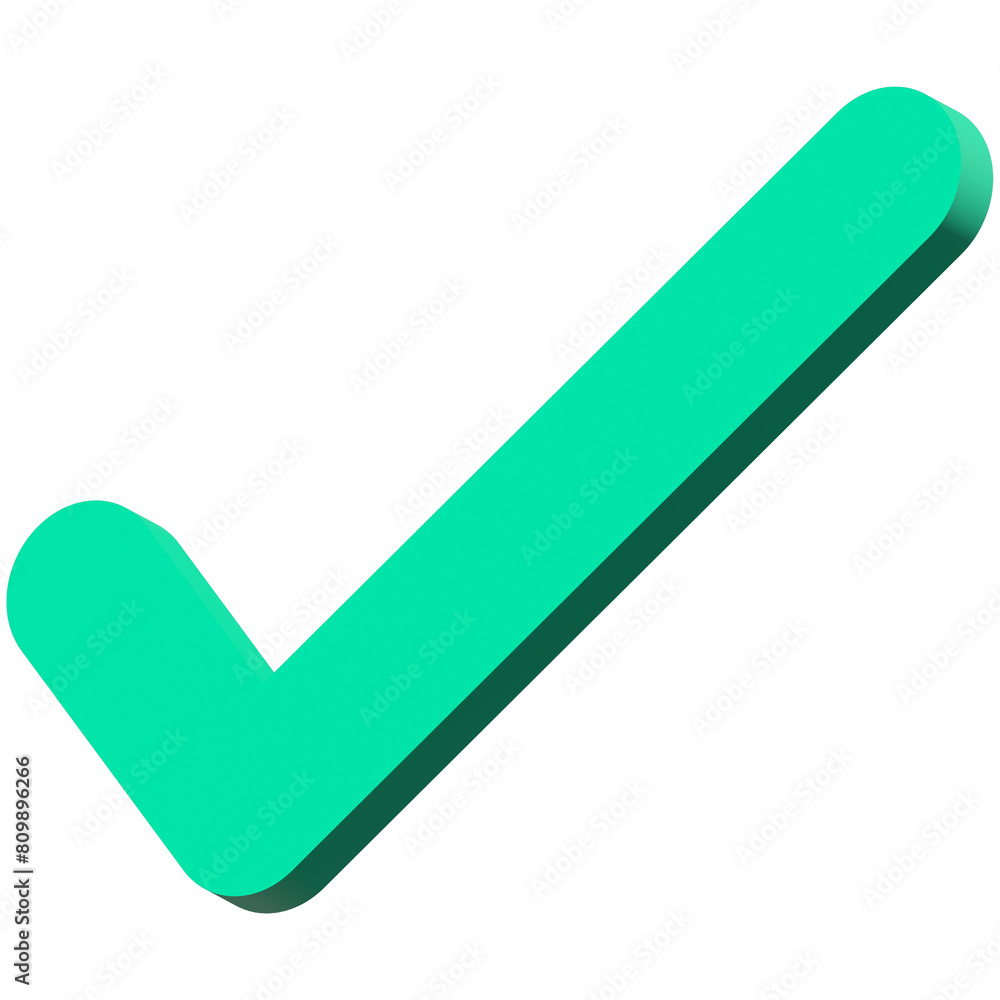 3d right icon, 3-dimension confirm and cancel sign of making agreement, positive symbol 3d right icon, 3-dimension confirm and cancel sign of making agreement, positive symbol