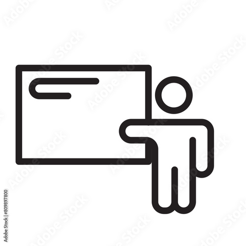 Business Presentation Line Icon