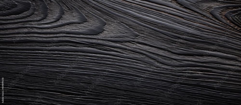 Close up image of black wenge oak showcasing the intricate texture and natural patterns resembling ebony wood Copy space image with a background Close up image of black wenge oak showcasing the intricate texture and natural patterns resembling ebony wood Copy space image with a background