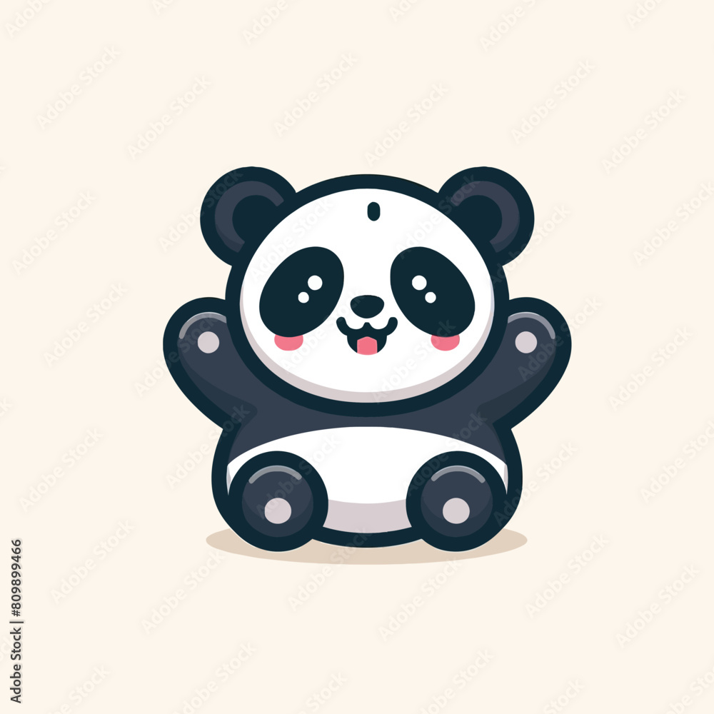 Vector panda isolated flat illustration Vector panda isolated flat illustration