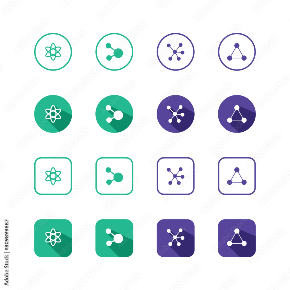 Collection of Icons set, flat colored with shadows. Thin line icons set. Flat vector illustration Collection of Icons set, flat colored with shadows. Thin line icons set. Flat vector illustration