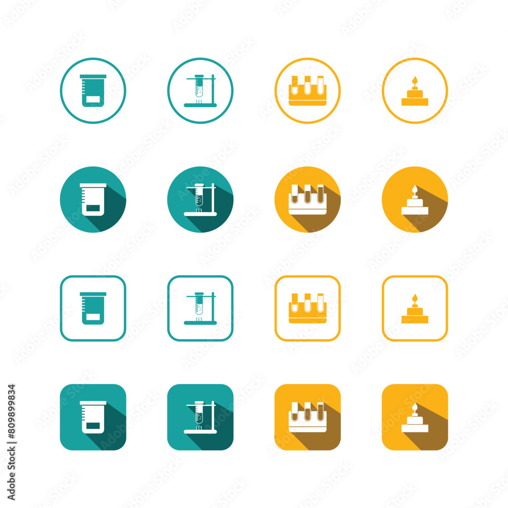 Collection of Icons set, flat colored with shadows. Thin line icons set. Flat vector illustration Collection of Icons set, flat colored with shadows. Thin line icons set. Flat vector illustration
