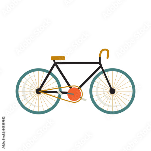 Photography Flat style vector illustration with bicycle isolated on white background