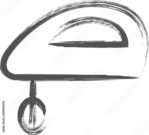 家電関連の筆書き単品イラスト　泡立て機