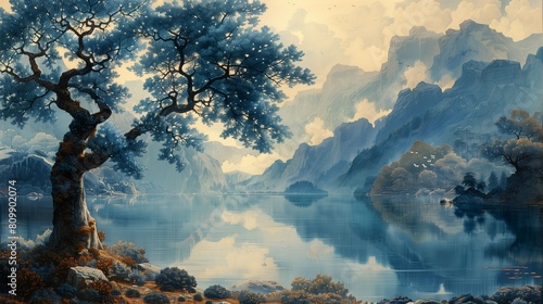 호수와 나무 © 지형 홍
