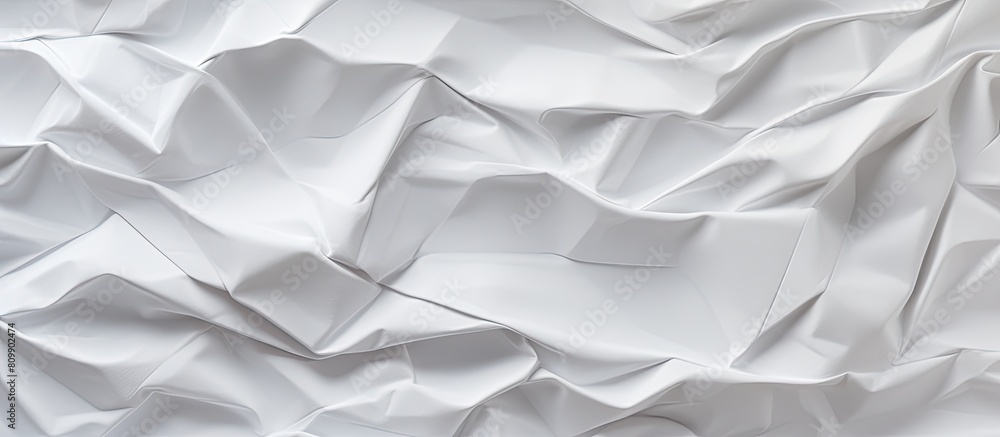 The crumpled white paper texture background serves as an abstract canvas providing copy space for adding text or graphic design elements The crumpled white paper texture background serves as an abstract canvas providing copy space for adding text or graphic design elements