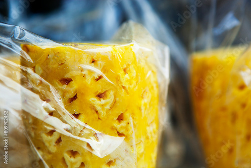 Pineapple, peeling, fresh, sweet, tropical fruits,