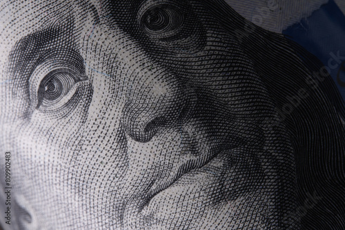 High resolution macro image of money in the shadows as symbol of shadow money.