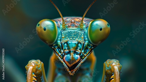 In macro photography, the head of a caterpillar displays its chewing mouthparts and simple eyes, high resolution DSLR photo