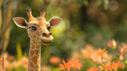 A cute giraffe in the woods