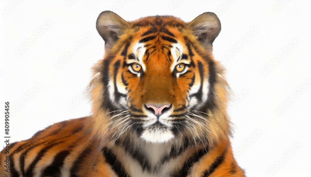 Fototapeta premium 虎とシンプルな白の背景