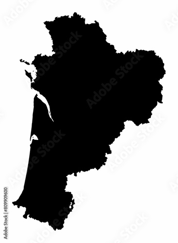 Nouvelle-Aquitaine silhouette map photo