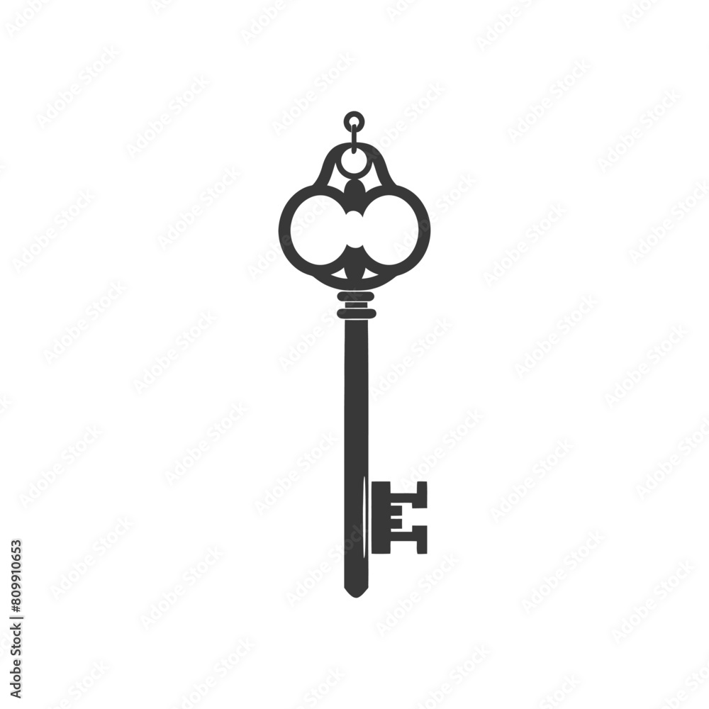Silhouette flat key black color only Silhouette flat key black color only