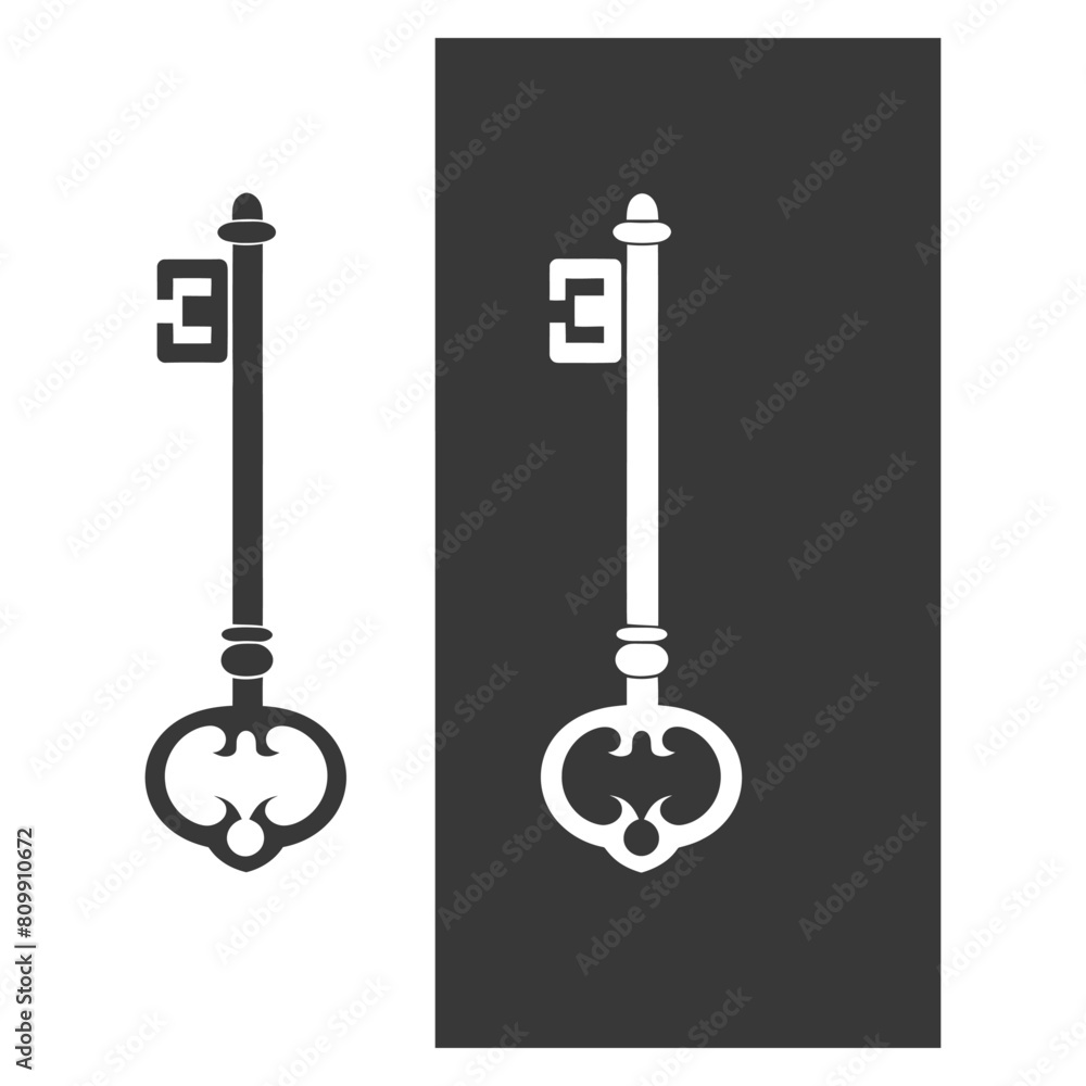 Silhouette flat key black color only Silhouette flat key black color only
