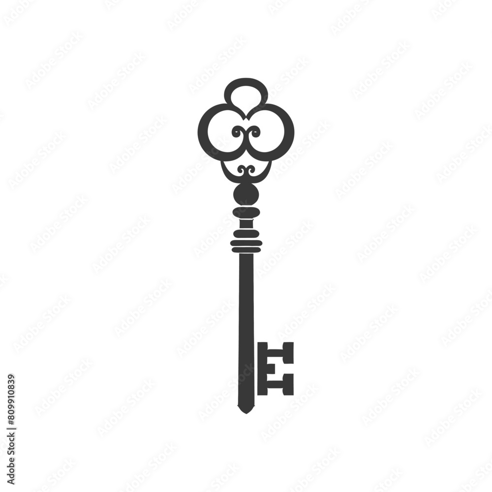 Silhouette flat key black color only Silhouette flat key black color only