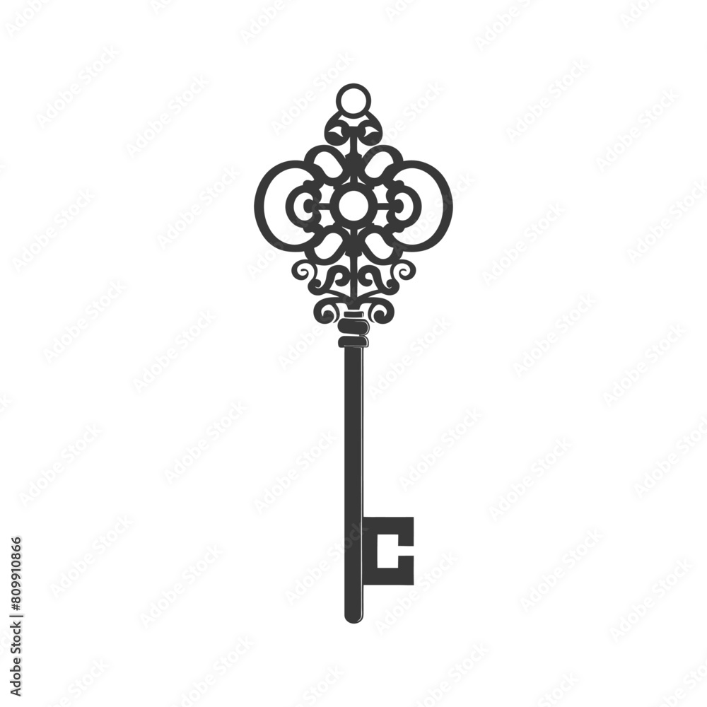 Silhouette flat key black color only Silhouette flat key black color only