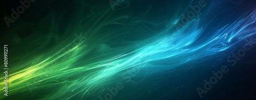 The image is a glowing, abstract, blue-green gradient.
