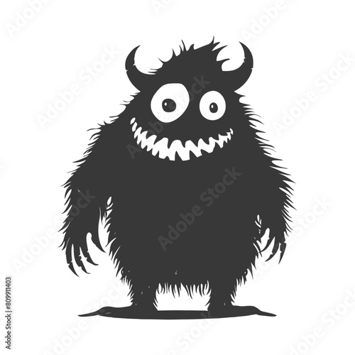 Silhouette funny monster black color only