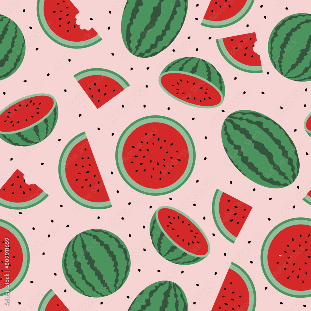 Watermelons Seamless Pattern 14 Watermelons Seamless Pattern 14