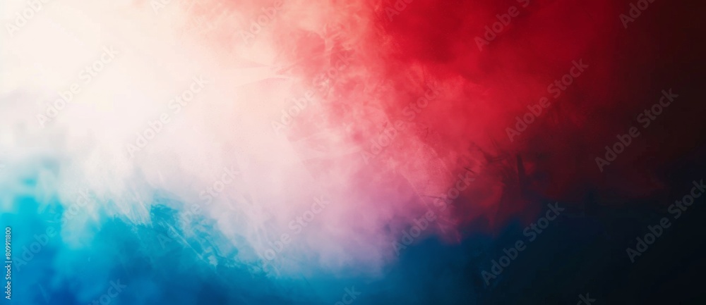 Fototapeta premium The image is a watercolor painting of a red, white, and blue American flag
